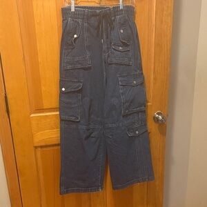 Forever 21 Dark Blue Cargo Jeans